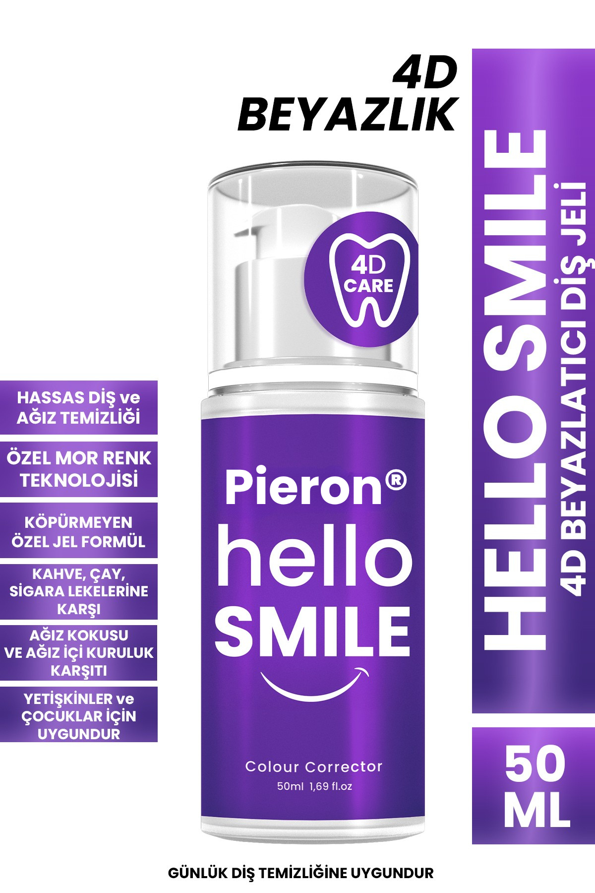 Pieron® 4D Hello Smile Beyazlatıcı Diş Jeli