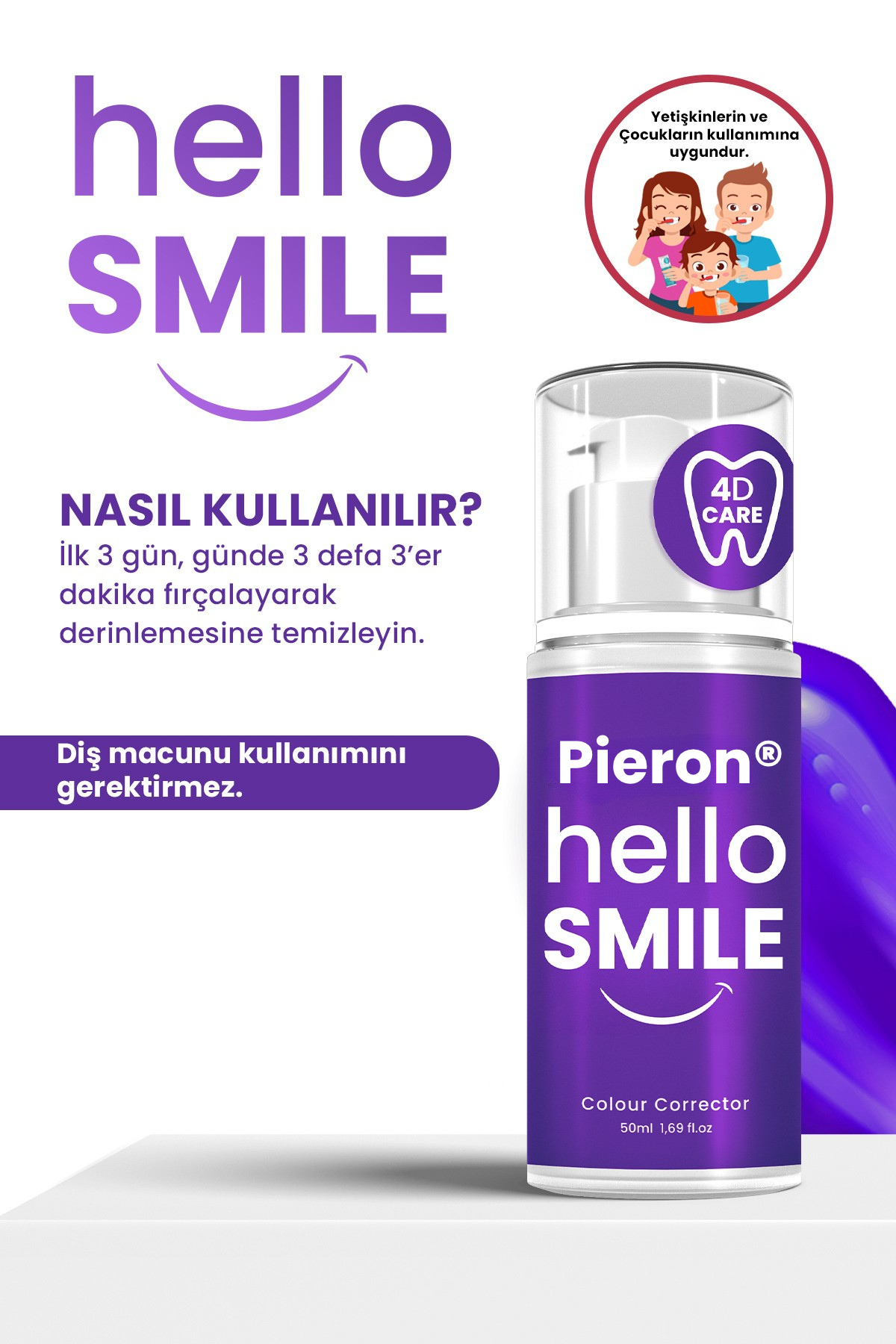 Pieron® 4D Hello Smile Beyazlatıcı Diş Jeli
